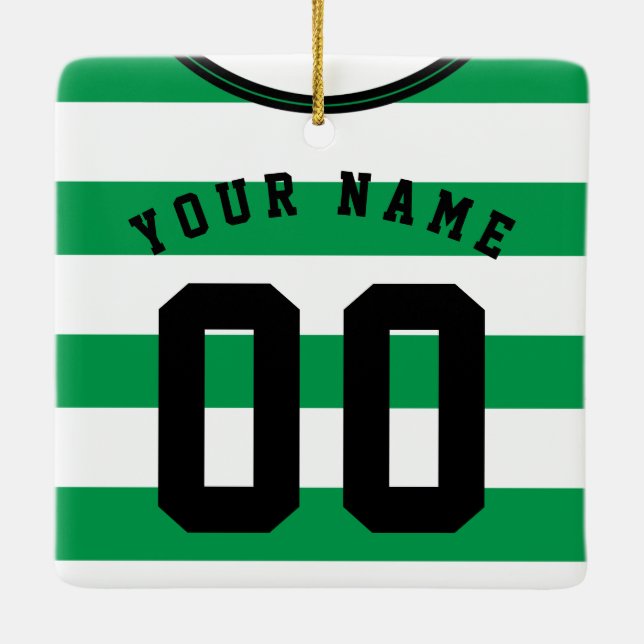 Fußball Rugby Jersey Name Number Template Keramikornament (Rückseite)