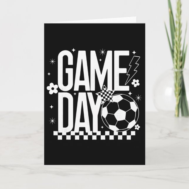 Fußball-Saison-Mama Retro-Karo-Blitz  Karte (Vorderseite)