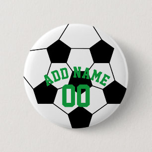 Fußball-Sammelbus - Moderner Zeichnend Name Button