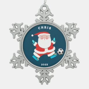 Fußball-Sammelobjekt Schneeflocken Zinn-Ornament
