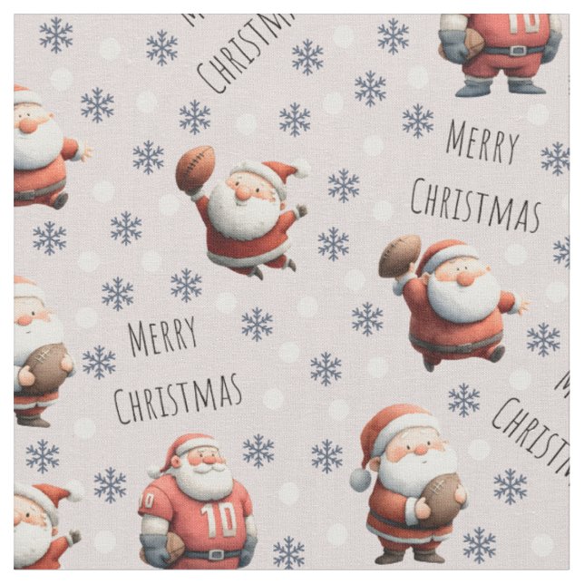 Fußball Santa auf Pale Pink Stoff (Nahaufnahme)