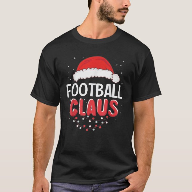 Fußball Santa Claus Weihnachten Matching Kostüm T T-Shirt (Vorderseite)