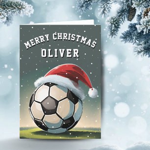 Fußball Santa Hut Frohe Weihnachten 