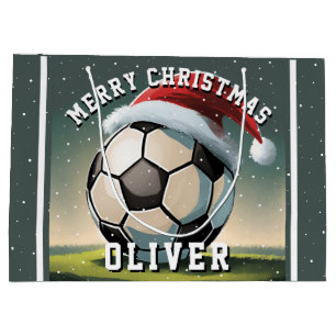 Fußball Santa Hut Name Weihnachten Große Geschenktüte