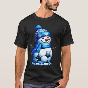 Fußball Santa Hut Schneemann Weihnachten Lustiger T-Shirt