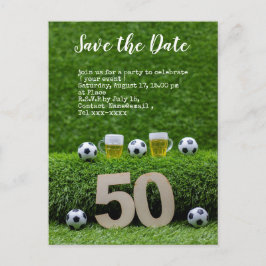 Fußball Save the Date 50. Geburtstagsparty Postkarte