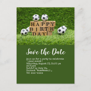 Fußball Save the Date für Geburtstagsparty Postkarte