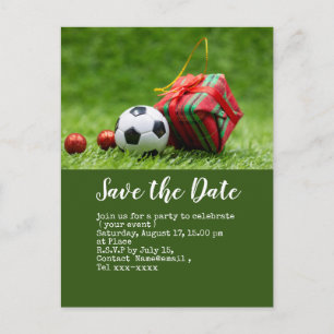 Fußball Save the Date mit Weihnachtsball Postkarte
