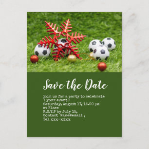 Fußball Save the Date mit Weihnachtsball Postkarte
