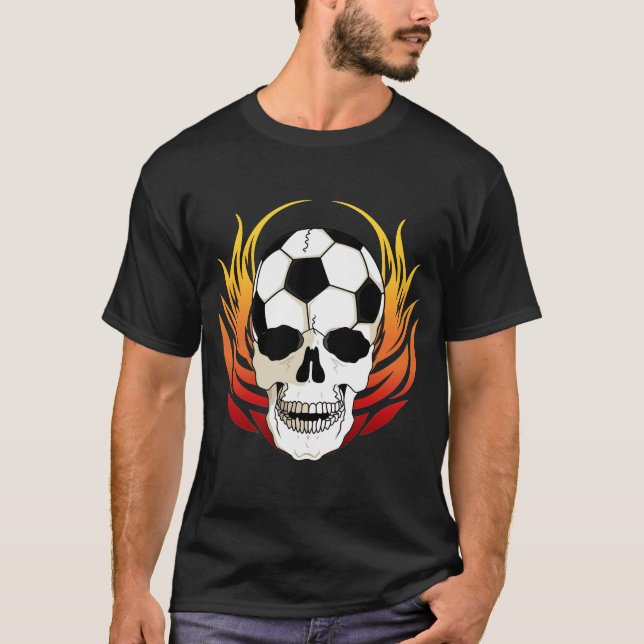 Fußball-Schädel-T - Shirt (Vorderseite)