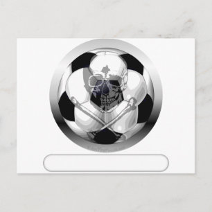 Fußball-Schädel und Kreuze Postkarte
