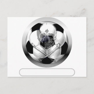 Fußball-Schädel und Kreuze Postkarte