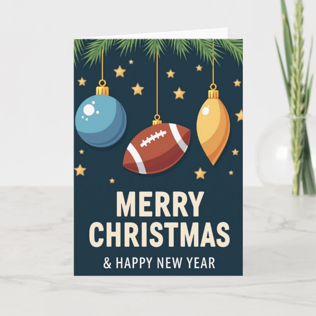 Fußball-Schmuck Weihnachtskarte Karte (Vorderseite)