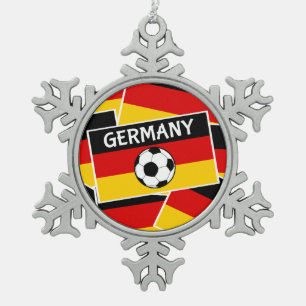 Fußball Schneeflocken Zinn-Ornament