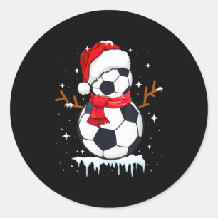 Fußball-Schneemann-Bekleidung, lustiger Santa-Weih Runder Aufkleber