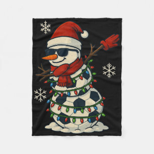 Fußball Schneemann Dabbing Lustiges Weihnachten Cu Fleecedecke