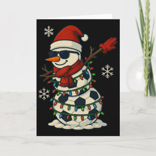 Fußball Schneemann Dabbing Lustiges Weihnachten Sü Karte