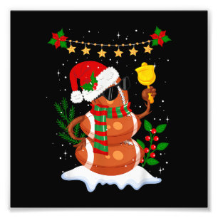 Fußball Schneemann Weihnachtsmann Hut Frohe Weihna Fotodruck