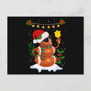 Fußball Schneemann Weihnachtsmann Hut Frohe Weihna Postkarte