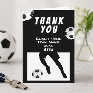Fußball Schwarz Danke Trainer Karte