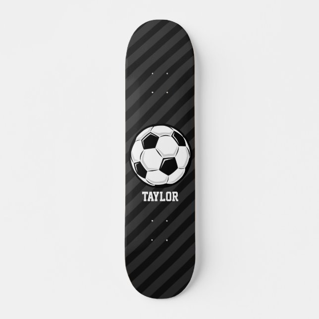 Fußball; Schwarz & Dunkelgrau Streifen Skateboard (Vorne)
