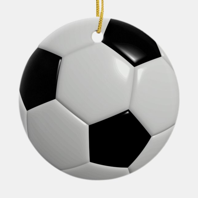 Fußball | Schwarz Keramik Ornament (Vorne)