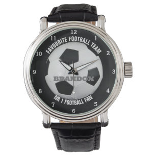 Fußball Schwarz Stylisch Benutzername Herren Armbanduhr
