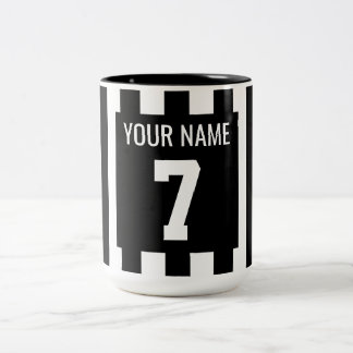 Fußball Schwarz & Weiß Trikot Zweifarbige Tasse