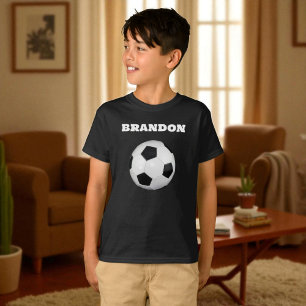Fußball schwarzer stylischer benutzerdefinierter N T-Shirt