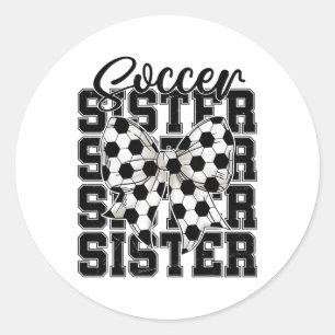 Fußball Schwester Kokette Schleife Fußball Sport F Runder Aufkleber