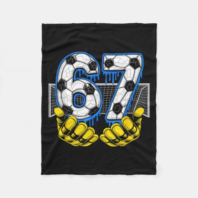 Fußball Sechs Sieben 67 Lustiges Gen Alpha Meme  Fleecedecke (Vorderseite)