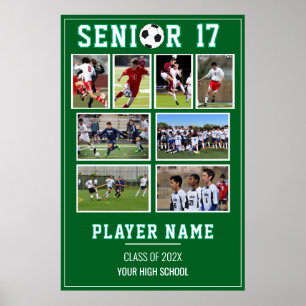 Fußball-Seniorennacht-Foto-Collage-Erinnerung Poster