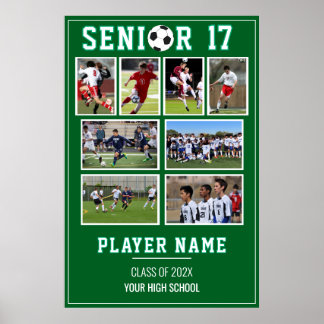 Fußball-Seniorennacht-Foto-Collage-Erinnerung Poster