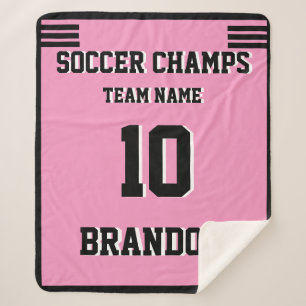 Fußball-Sherpa Blanket Rosa Schwarze Liebe Sport Sherpadecke