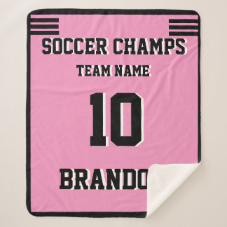 Fußball-Sherpa Blanket Rosa Schwarze Liebe Sport Sherpadecke