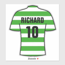 Fußball-Shirt-Design auf der Green Hoops Aufkleber