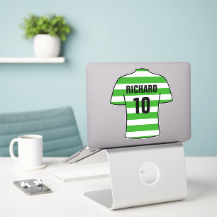 Fußball-Shirt-Design auf der Green Hoops Aufkleber