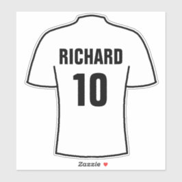 Fußball-Shirt-Design auf weißem Aufkleber