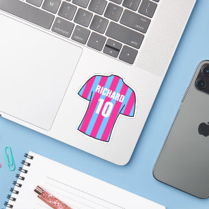 Fußball Shirt Design in Freude und Blau. Aufkleber