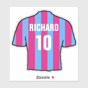 Fußball Shirt Design in Freude und Blau. Aufkleber