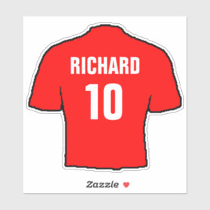 Fußball Shirt-Design in rot. Aufkleber