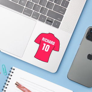 Fußball-Shirt-Design in Rot. Aufkleber