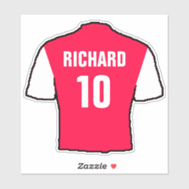 Fußball Shirt Design in Rot & Weiß. Aufkleber