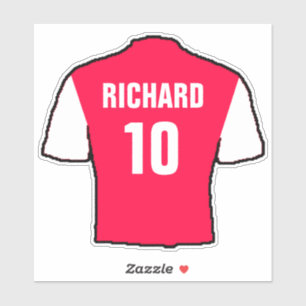 Fußball Shirt Design in Rot & Weiß. Aufkleber