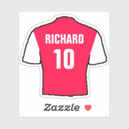 Fußball-Shirt-Design in rot-weiß Aufkleber. Aufkleber