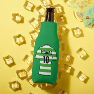 Fußball-Shirt im Grünen- und Weißabend Flaschenkühler