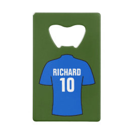 Fußball-Shirt in Blau Geldbeutel Flaschenöffner