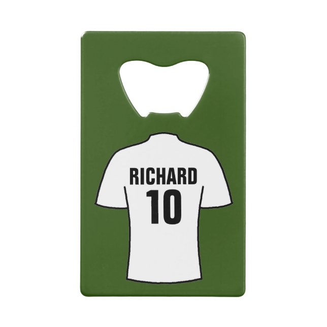 Fußball-Shirt in Weiß Geldbeutel Flaschenöffner (Vorderseite)