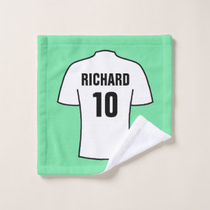 Fußball-Shirt in Weißwaschtuch Waschlappen