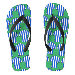 Fußball-Shirts Design in Blue Stripes Flip Flops